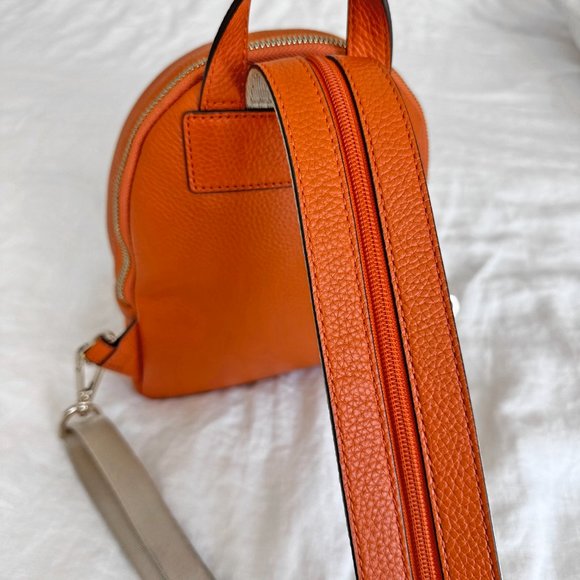 MICHALE KORS ERIN TANGERINE ORANGE MINI STUDS LEATHER BACKPACK - Picture 8 of 11